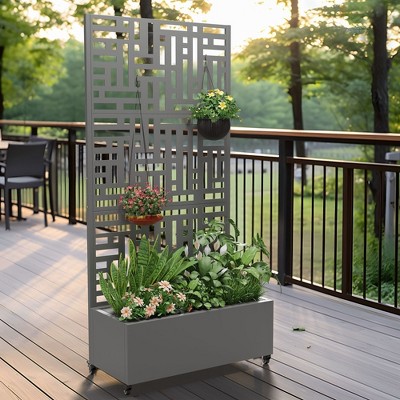 PexFix Outdoor Metal Trellis with Planter Box