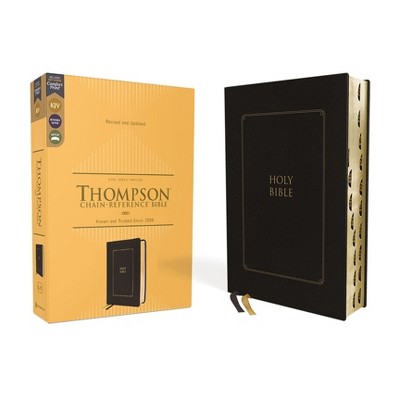 Kjv, Thompson Chain-Reference Bible, Leathersoft, Black, Red Letter, Thumb Indexed, Comfort Print - by  Zondervan (Leather Bound)