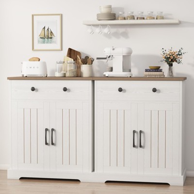 Sideboard Buffet Cabinet with Storage, Storage Cabinet with Door & Adjustable Shelf, Modern Accent Coffee Bar Console Table for Kitchen, Entryway