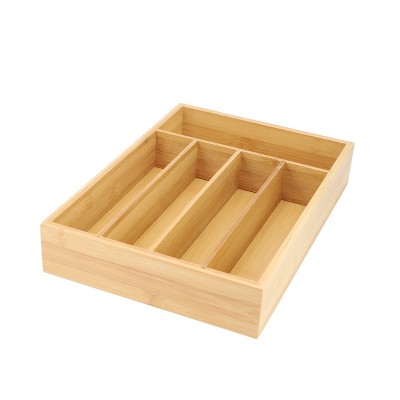 MegaChef Bamboo Eco-Friendly Drawer Organizer in Light Brown