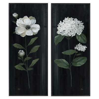 Stupell Industries Delicate White Flower Sprigs Black Framed Giclee Art