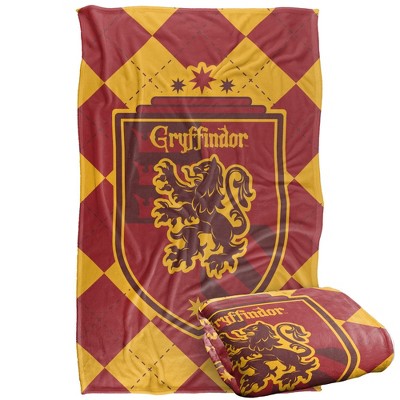 Harry Potter Gryffindor Plaid Sigil Silky Touch Super Soft Throw Blanket 36" x 58" Gryffindor Plaid Sigil