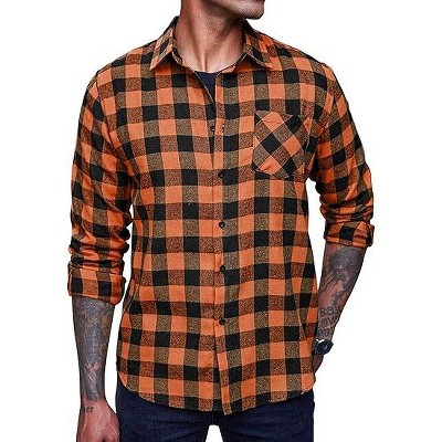 COOFANDY Men's Flannel Plaid Shirts Long Sleeve Casual Cotton Button Down Shirts S-XXL