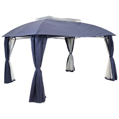 Sunnydaze Soft Top Rectangle Patio Gazebo with Screens and Privacy Walls for Backyard, Garden or Deck - 10' x 13'