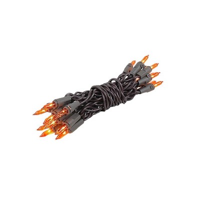 Novelty Lights 20 Light Christmas Craft Mini Light Set, Non-Connectable, Brown Wire, 8' Long