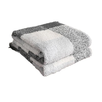 Kate Aurora Country Farmhouse Chic Ultra Soft Chenille Buffalo Check Plaid Throw Blanket - 50" x 60"