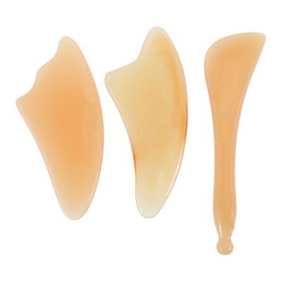 Unique Bargains Convenient Gua Sha Facial Massage Beauty Tool Yellow 1 Set