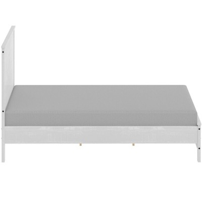 HomeRoots White Shiplap Texture Distressed Solid Wood Twin Bed Frame