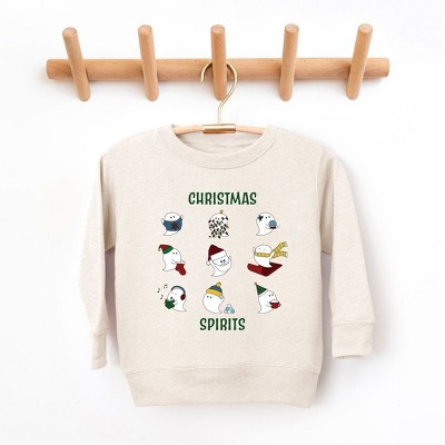 The Juniper Shop Christmas Spirits Green Words Toddler Graphic Sweatshirt