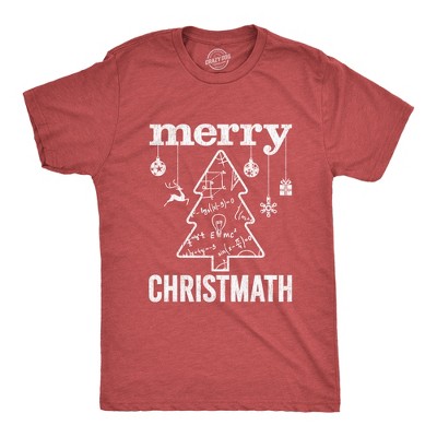 Mens Merry Christmath T Shirt Funny Christmas Tree Holiday Math Graphic Tee - Crazy Dog Men's T Shirt Gift For Christmas