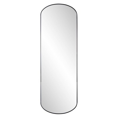 Howard Elliott 42"x14" Stainless Steel Framed Capsule Mirror Brushed Black