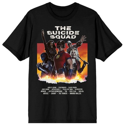 The Suicide Squad Movie Characters Black Short Sleeve Shirt