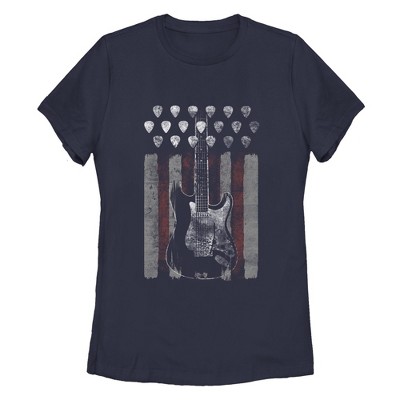 Women's Lost Gods Rock Guitar American Flag T-Shirt