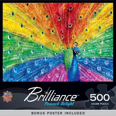 MasterPieces 500 Piece Jigsaw Puzzle for Adults - Peacock Delight - 15"x21"