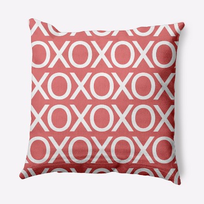16"x16" Hugs and Kisses Valentines Square Throw Pillow - e by design