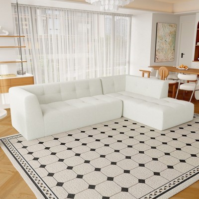 112.2*74" Modular Modular Combination Living Room Sofa Set, Modern Minimalist Sofa, Living Room Upholstered Sofa Bed, Bedroom