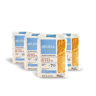 DeLallo Acini di Pepe Pasta, 16 oz Bag, (4 Pack)