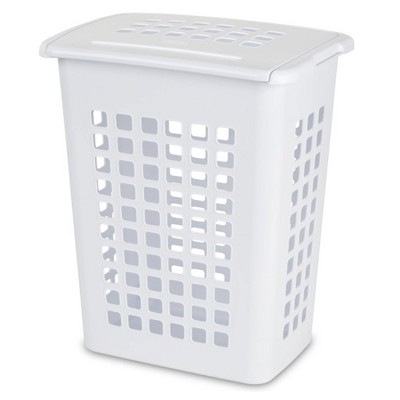 Sterilite Rectangular LiftTop Plastic Dirty Clothes Laundry Hamper Bin with Lid