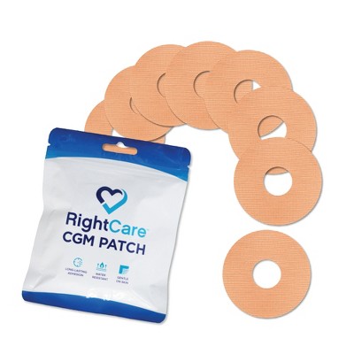 RightCare CGM Adhesive Synthetic Patch for Freestyle Libre, Uncovered Circle, Multiple Colors, Bag of 25