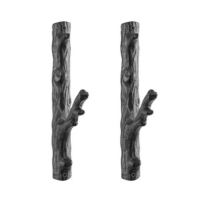 Danya B Brown Cast Iron Tree Branch Wall Mount Coat Hooks (Set of 2)