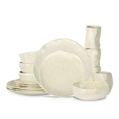 Stone by Mercer Project Atik 16-Piece Dinnerware Set Stoneware, Service for 4