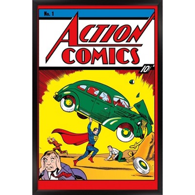 Trends International 24X36 DC Comics - Superman - Action Comics Cover #1 Framed Wall Poster Prints