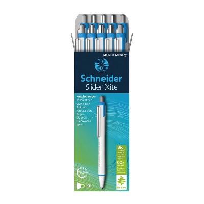 Schneider® Slider Xite XB Refillable + Retractable Ballpoint Pen, 1.4 mm, Blue Ink, Box of 10 Pens