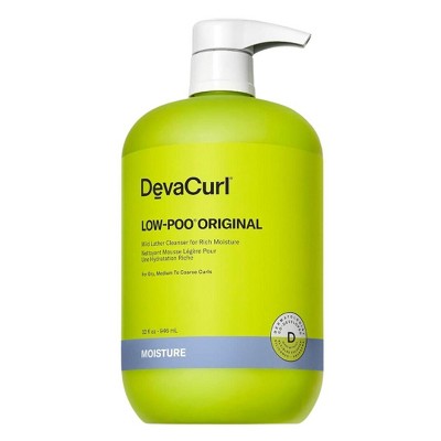 DevaCurl Low-Poo Original Mild Lather Cleanser for Rich Moisture (32 oz XXL LITER) Shampoo Diva Hydrates | Enhances Curl Shape | Deva Curl