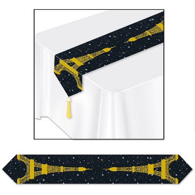Beistle Printed Eiffel Tower Table Runner, 11" x 6', (3/Pkg) Multicolored