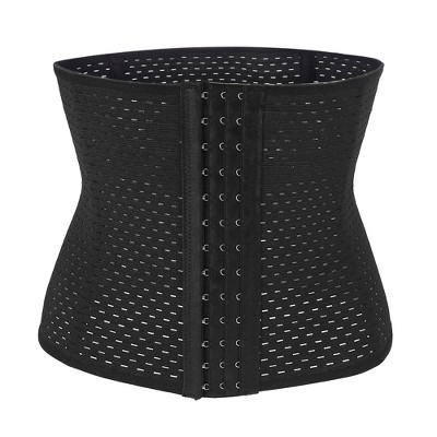Unique Bargains Women Solid Breathable Body Shaper Cincher Underbust Corset Shapewear Black