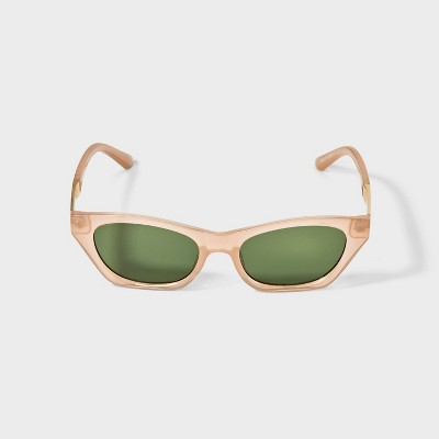 Narrow Plastic Metal Combo Cateye Sunglasses- Wild Fable™ Nude