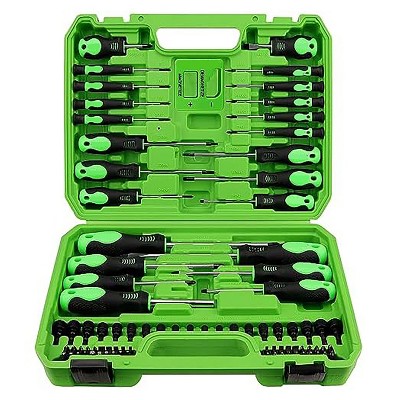 Itopfox 86PCS Magnetic Screwdriver Set with Slotted/Phillips/Torx Mini Precision Bits, Nut Drivers & Sturdy Tool Box for DIY Projects