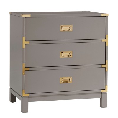 Borden Campaign 3-Drawer Nightstand - Inspire Q