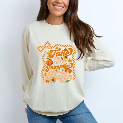 Simply Sage Market Coquette Take Me To The Pumpkin Patch Garment Dyed Long Sleeve