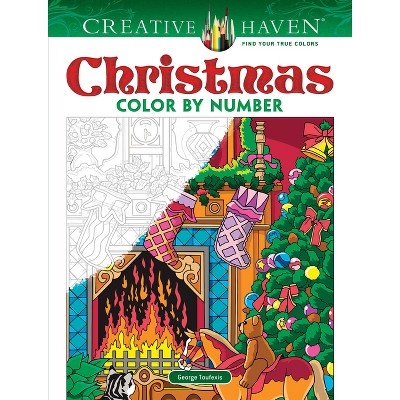 Creative Haven Christmas Color by Number - (Adult Coloring Books: Christmas) by  George Toufexis (Paperback)