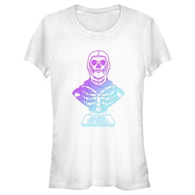 Juniors Womens Fortnite Skull Trooper All Hail Glow T-Shirt