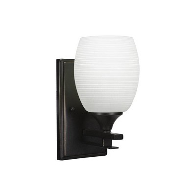 Toltec Lighting Uptowne 1 - Light Sconce in  Dark Granite with 5" White Matrix Shade