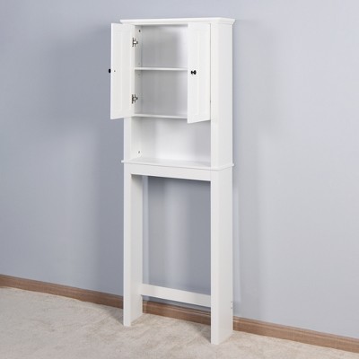 Over The Toilet Storage Cabinet with Adjustable Shelf and Door, Bathroom Space Saver Organizer Above Toilet, Free Standing Toilet Rack