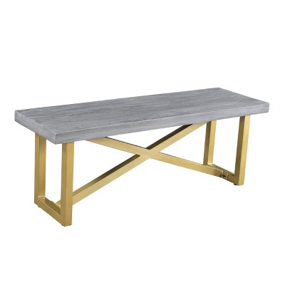 50" Raven Mango Wood Dining Bench Gold/Brown - Timbergirl