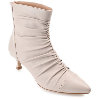 Journee Collection Women's Chevi Pointed Toe Kitten Heel Ankle Booties