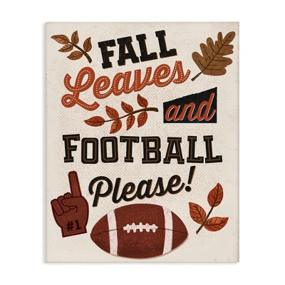 Stupell Industries Fall Leaves & Football, 24" x 30"