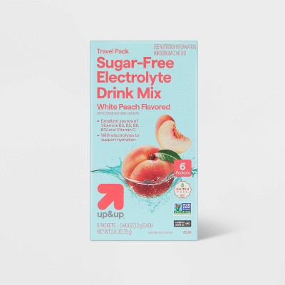 Sugar Free Hydration Vegan Supplement Powder - White Peach - 2.8oz/6ct - up&up™