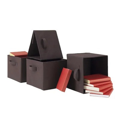 Racxily Set of 4 Foldable Storage Fabric Baskets