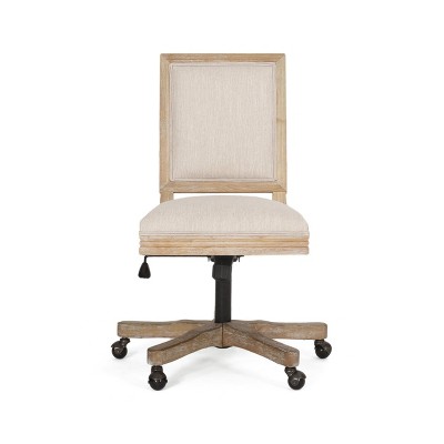 Sandine Rustic Upholstered Swivel Office Chair - Christopher Knight Home