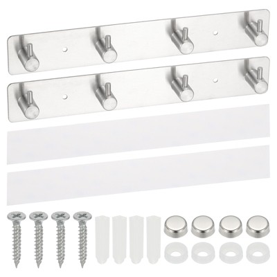 Unique Bargains 304 Stainless Steel Waterproof Round Chamfer Coat Hook 2 Pcs