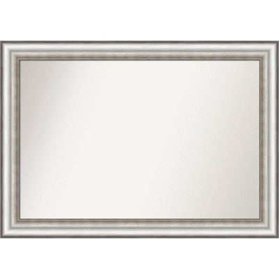 Amanti Art 41" x 29" Non-Beveled Salon Silver Wall Mirror : Modern Style, Polystyrene Frame, Wall Mounted