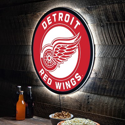 Evergreen Ultra-Thin Edgelight LED Wall Decor, Round, Detroit Red Wings- 23 x 23 Inches Made In USA