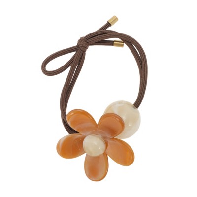 Unique Bargains Floral Beads Hair Elastic Band 1 Pc