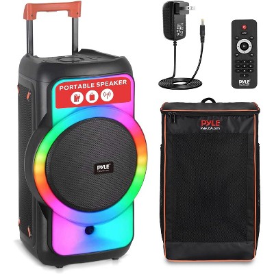 Pyle 12" Wireless Bluetooth PA Speaker System with Karaoke and Party Lights - PPHP1979