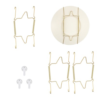 Unique Bargains Stainless Steel Invisible Wall U-shaped Plate Hangers with Traceless Nail 3 Pcs